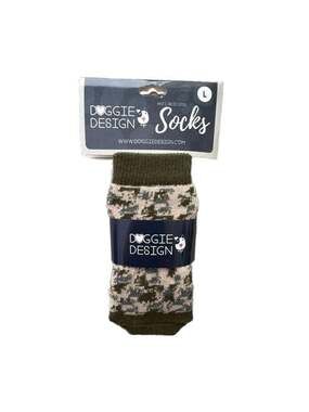 Doggie Design Camo Anti-Skid Dog Socks, Large